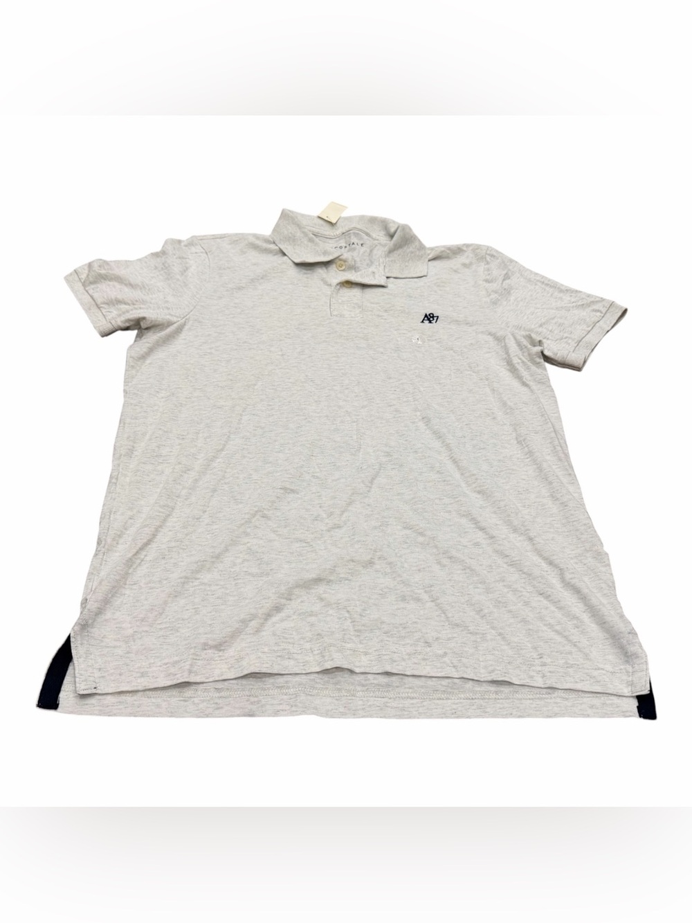 Aeropostale Polo Shirt Mens Size Large Gray Jersey A87 Logo Short Sleeve NEW